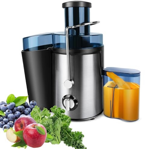 Centrifugal Juicers Whole Fruit and Vegetable Juice Extractor Machine 400W with 2 Speed Control, 2.6-inch Wide Mouth Juice Maker, Easy Clean Stainless Steel Apple Orange Carrot Whole Fruit Juicer