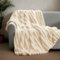 TOPCHANCES Kuscheldecke Kaninchen Plüsch Flauschige Decke Super Soft Wohndecke Dick Flanell Bubble Couchdecke Warme Überwurfdecke Sofadecke Vielseitig Blanket Für Bett Sofa,Beige,180×230cm
