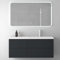 Mai & Mai Badmöbelset 120cm Waschbeckenunterschrank Waschtisch mit Unterschrank Anthrazit matt 4 Soft-Close Schubladen Badezimmermöbel mit LED-Badspiegel Moment