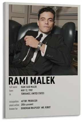TULAOJI Poster, Motiv: Rami Malek, dekorative Gemälde, Rahmen-Stil, 60 x 90 cm