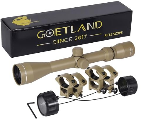 Goetland Gewehr Zielfernrohr 3-9x40 Airsoft Crosshair Optik R4 Absehen mit Montage Ringe SFP für Taktische Jagd Luftgewehr Sportschützen