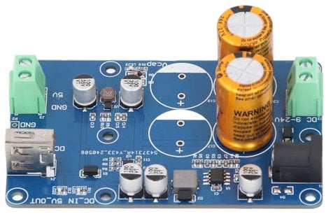 Superkondensator-USV-Netzteil für RPI DC9-24V-Eingang DC5V3A-Ausgang 10-60S Power-Down-Ausdauer Datenspeicherung mit Betriebsanzeige (2S)