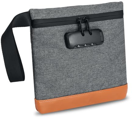 Brifit Security Smell Proof Bag with Combination Lock, Waterproof Money Bag, Anti-Theft Money Wallet, Men & Women's Portable Safe Handle Wallet, Protect for Cash, Passports, Wallet, Phone