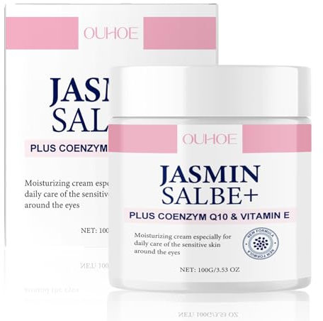 Jasminsalbe Plus,Jasmin Salbe Augen, Augencreme Gegen Falten und Augenringe, Augencreme Augenringe Schlupflider, Entfernen Tränensäcke und Schwellungen Collagen Eye Cream