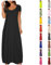 Summer Dresses for Women UK Plus Size Beach Wear Casual Short Sleeve Swing Long Dress Scoop Neck Flowy Sundress with Pockets for Beach Holidays 2025ial Offers Black