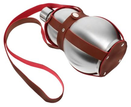 ibasenice Edelstahl Wasserflasche Mit Tragegurt 17.5X9X7Cm Leichte Outdoor Wasserflasche Und Trinkflasche FüR Camping Und Reisen Mehrzweck Edelstahl Flasche Mit Schutzbezug