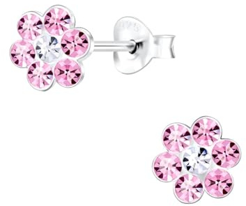 Monkimau Mädchen Ohrringe Blume | Ohrstecker aus 925 Sterling Silber | Kinderohrringe hypoallergen