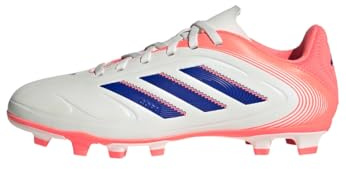 adidas Copa Pure III Club Firm Ground/Multi Ground Football Boots Kids Football BootsUnisex Children, Off White Lucid Blue Signal Coral, 11 UK