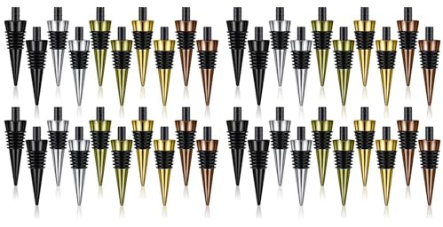 Qezodsx 40Pieces Blank Bottle Stopper with Threaded Post Metal Wine Stopper Inserts Set Hardware for Wood Turning DIY Project