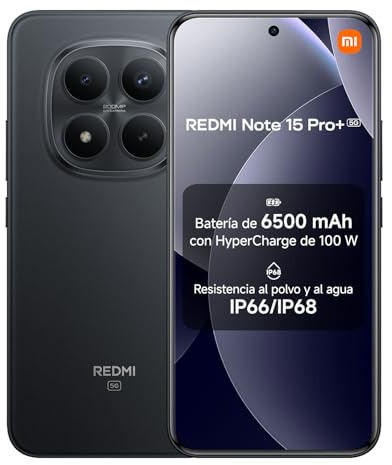 XIAOMI REDMI Note 15 Pro+ Smartphone 5G 8+256GB Black 200MP Camera | 6500mAh Battery, 100W HyperCharge, 6.83 1.5K Display, Snapdragon 7s Gen 4, Multi-modal AI Ecosystem, 3 Years Warranty