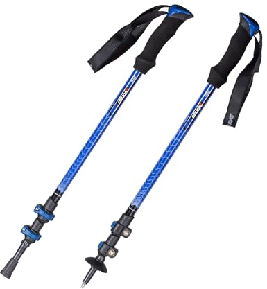 Vango Pico Walking Poles (Pair) – Duke of Edinburgh Recommended Kit – Adjustable Lightweight Aluminium Trekking Poles with Foam Handles, Quick Lock System & Tungsten Tips