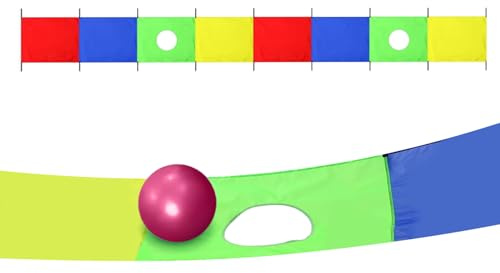 Generisch Schwungtuch Kinder - Stoff 540x90cm | Rechteckiges Spiel | Trainingsausrüstung Mit Spielzeug - Zum Garten Spielplatz Teambuilding Gymnastik Feld Kooperative Outdoor Sportarten