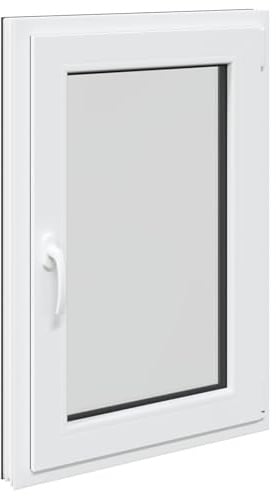 Kellerfenster RISOR Anthrazit 60 x 80 cm PVC und Glas, Modernes Untergeschossfenster Design, Langlebige PVC-Glas-Konstruktion, Energieeffizient, Wärmedämmung, Schallisolierung, Drehbare Funktion