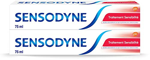 Sensodyne Dentifricio Trattamento Sensibilità, Per Proteggere i Denti Sensibili, Protezione Sensibilità Dentistico 24h, Confezione da 2 x 75 ml