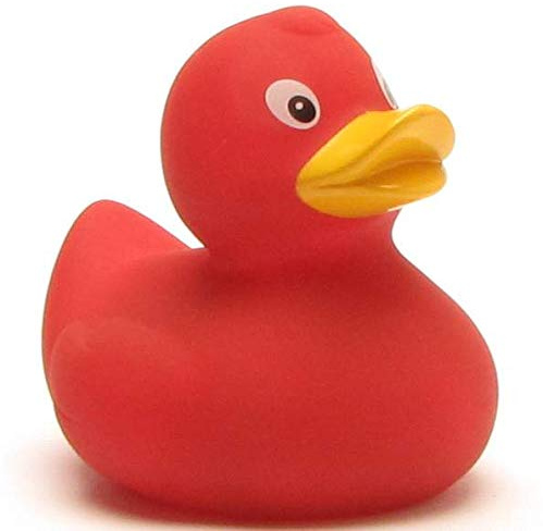 DUCKSHOP I Badeente Rabea dunkelrot I Quietscheente I L: 8 cm