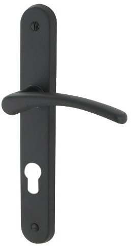 DT 2000 701935 Poignée de porte sur plaque cluses aluminium acier cylindre Noir Mat