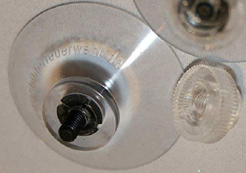 Schilderfeuerwehr Saugnäpfe mit Rändelmutter, 40mm, Hohe Haftkraft Befestigung ohne Bohren und Kleben, Starker Premium Haftsauger mit Gewinde, Transparenter Vakuum-Saugnapf