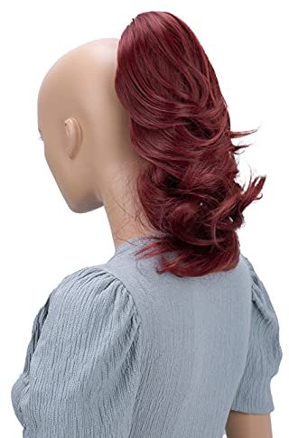 CAISHA 35cm Haarteil Helena Zopf Haarverlängerung mit Butterflyklammer Voluminös Gewellt Rot H103