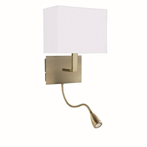 LED Wandleuchte in Bronze Bauhaus Stil 1xE27 bis zu 60 Watt 230V aus Metall & Stoff Schlafzimmer Küche Wohnzimmer Esszimmer Lampen Leuchte Beleuchtung innen