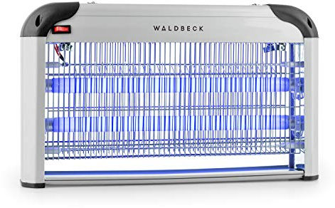 Waldbeck Mosquito Ex 5000 Insektenvernichter UV-Insektenfalle Mückenschutz (ohne toxische Chemikalien, geruchslos und geräuschlos, 38 Watt, 150 m² Wirkung, inkl. Aufhängevorrichtung) Silber