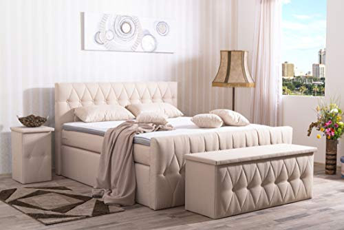 AUKONA Boxspringbett Cassandra 120x200, Farbe wählen und ändern, 7 Zonen Taschenfederkern-Matratze, H2 H3 H4, Komfortschaum-Topper, Lieferung und Aufbau kostenlos