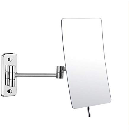 MTXJ Wall Mounted Mirror, 3X Magnification Bathroom Shaving Mirror, 360° Swivel, 8 Inch Extendable Arm, Chrome Finish, 22L x 38W cm