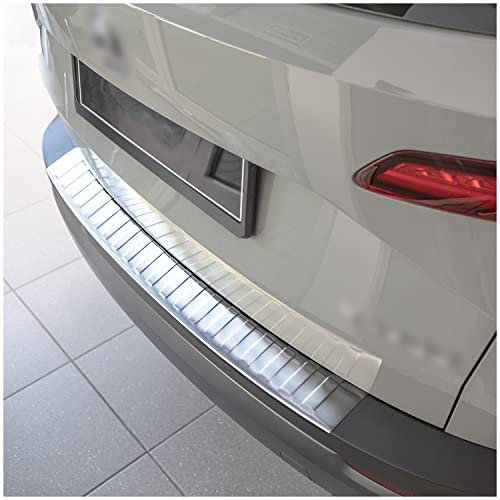 teileplus24 L653 Ladekantenschutz V2A Edelstahl kompatibel mit Skoda Karoq 2017-2021 Abkantung, Farbe:Silber gebürstet