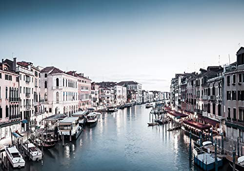 Forwall Fototapete Vlies Wanddeko Stadt Fluss – Gebäude Venedig City Moderne Wanddekoration 13329VEM 104cm x 70,5cm
