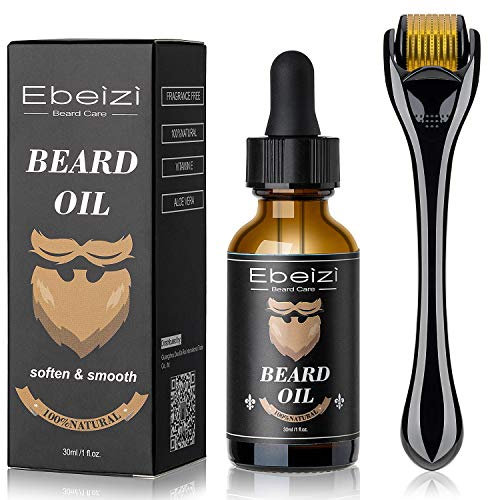 Kit de crecimiento de barba para hombres, con suero activador y rodillo de derma