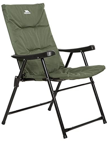 Trespass Folding Deck Chair Padded Camping Garden Fishing Steel Frame Foam Padded Seat Folding Chair Garden Chair 93x60x60cm Paddy