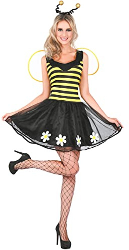 LUCIDA Déguisement abeille jaune et noir femme