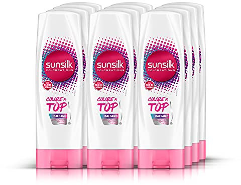 Sunsilk Balsamo Colore al Top, Extra Nutrimento Per Capelli Colorati Megapack da 12x 185ml