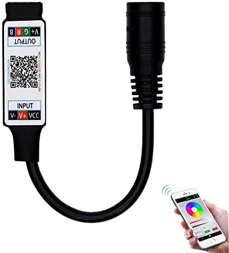 TOPXCDZ Mini RGB Bluetooth Controller USB DC 5V 12V 24V Musik BT Smart APP Controller Lichtleiste Steuerung für RGB LED Streifen (Mini DC Bluetooth Schwarz)