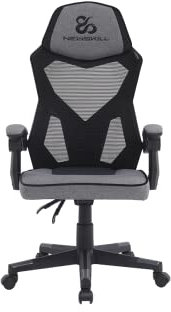 NEWSKILL Eros Silla Gaming ergonómica con Respaldo de Malla, Asiento Acolchado y Base metálica - Color Gris