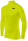 TCA Men's HyperFusion Compression Base Layer Top Long Sleeve Under Shirt - Mock Neck - Lime Punch Mock, S