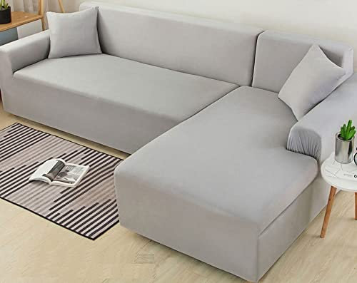 ZZDZW Sofabezug L Form Wasserdicht Beige Grau Rechts Links Couchbezug Sofahusse L-förmiges Sofa Überzug Couch Hussen 1 2 3 4 Sitzer Ecksofa Stretch Eckcouch L-vormig Bezug L-Förmige Sofabezüge