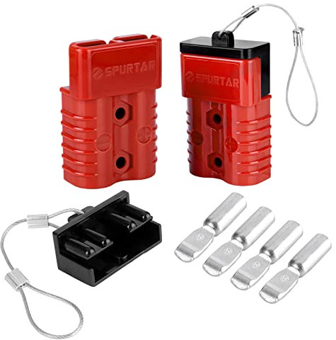 Spurtar 175A batería de desconexión rápida 2 Piezas 50 mm² arnés de cableado 12-36 V Kit de Conector rápido para Coche ATV Plataformas de elevación Motores Remolque, Rojo