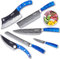 JIKKO® Japanisches Messerset VG-10 Verstärkter Kohlenstoffstahl - Komplettes Küchenmesserset - Hochwertige Kochmesser mit Ocean Blue Griffen - Außergewöhnliche Schärfe