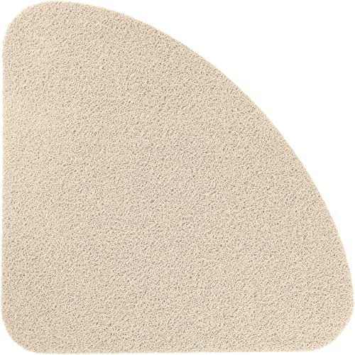Idyfodol Tappetino da doccia angolare in luffa, antiscivolo, anti muffa, 53 x 53 cm, con soffio per doccia, in PVC, lavabile in lavatrice, per interni ed esterni, colore beige