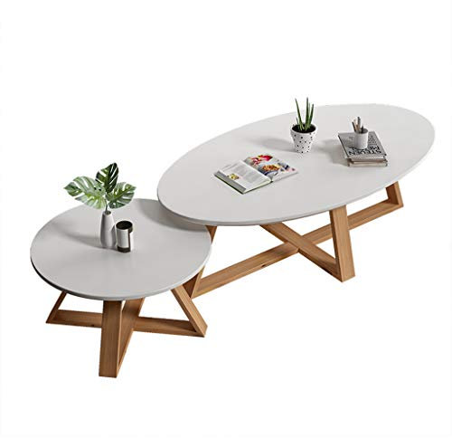 Moderne Wohnzimmertisch-Sets aus Holz, Satztische für kleine Räume, Sofatische mit Beinen aus Buchenholz, Säulentische