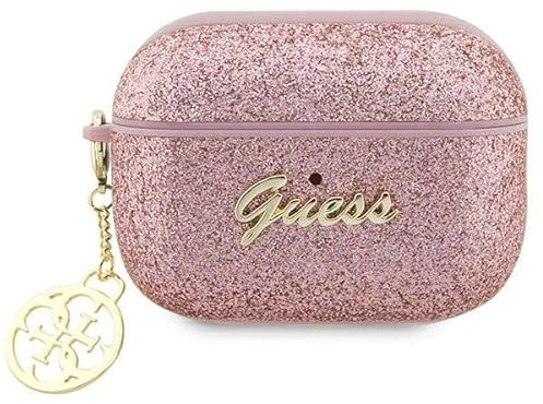 Guess GUAP2GLGSHP Hülle für AirPods Pro 2 Rosa Glitter Flake 4G Charm