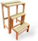 INTEC - Escabeau Tabouret Marchepied 3 marches pliantes Bois massif 2en1