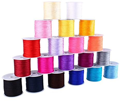 Corde en Satin de Nylon, Cordon de Queue de Rat en Satin de 0,8 Mm pour Kumihimo, Bracelets Tressés, Pendentifs, Collier, macramé, Porte-clés, Sacs à Cordon, Perles