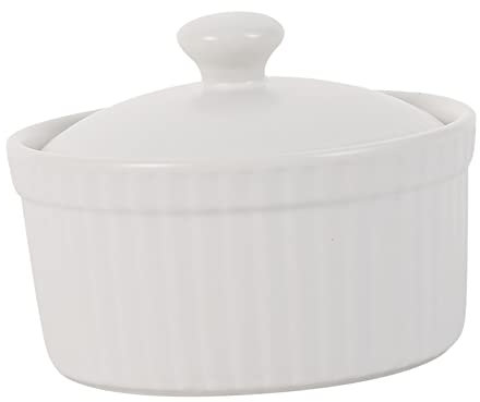 KICHOUSE Tazones 1 unids para horno placa de cerámica tazón de cerámica con tapa tazón de sopa con tapa tazas para crema pastelería con tapa moldes de cerámica con