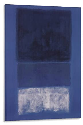 SEIBES Mark Rothko Kunstdruck-Poster, Weiß und Grün in Blau (Nr. 14) von Mark Rothko, Heimdekoration, Wandkunst, Hängebild, Druck, Schlafzimmer, dekorative Gemälde, Raumästhetik, 20 x 30 cm