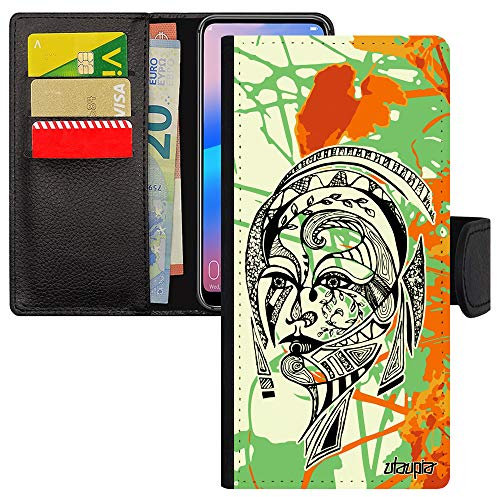 utaupia Coque Femme pour Samsung A34 en Simili Cuir psychédelique Feuilles Princesse azteque Nature Fleur Housse Smartphone Pas Cher Galaxy