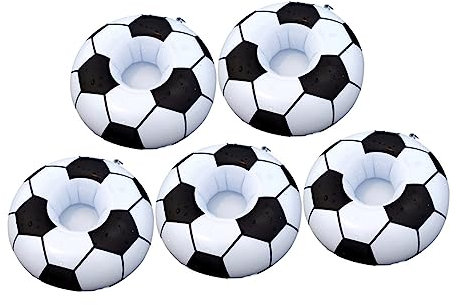 WHAMVOX 5stücke Aufblasbare Fußball Getränkehalter PVC Cup Holder Für Strand Und Kreative Deko Für Fußballveranstaltungen Einfach Zu Verwenden Und Stabil Im Wasser
