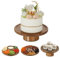 Nuptio Base Tartas Soporte Expositor: 24.3cm Madera Tarta Bandejas Bandeja Cupcakes Redonda Porta Pasteles Stand Baby Shower Decorativas Frutero Tartera Peana Cake Portatartas Cale Boda