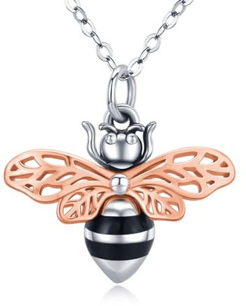 YueYuan Urn Necklace for Ashes for Women Cremation Jewellery 925 Sterling Silver Bee Memorial Jewellery Ashes Keepsake