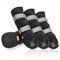 OHCOZZY Anti-Rutsch Hundeschuhe mit reflektierenden Riemen wasserdicht, verschleißfeste Leder Gummisohle Hundeschuhe Pfotenschutz fürkleine, mittlere und große Hunde 4 Stück(Größe M, Schwarz)